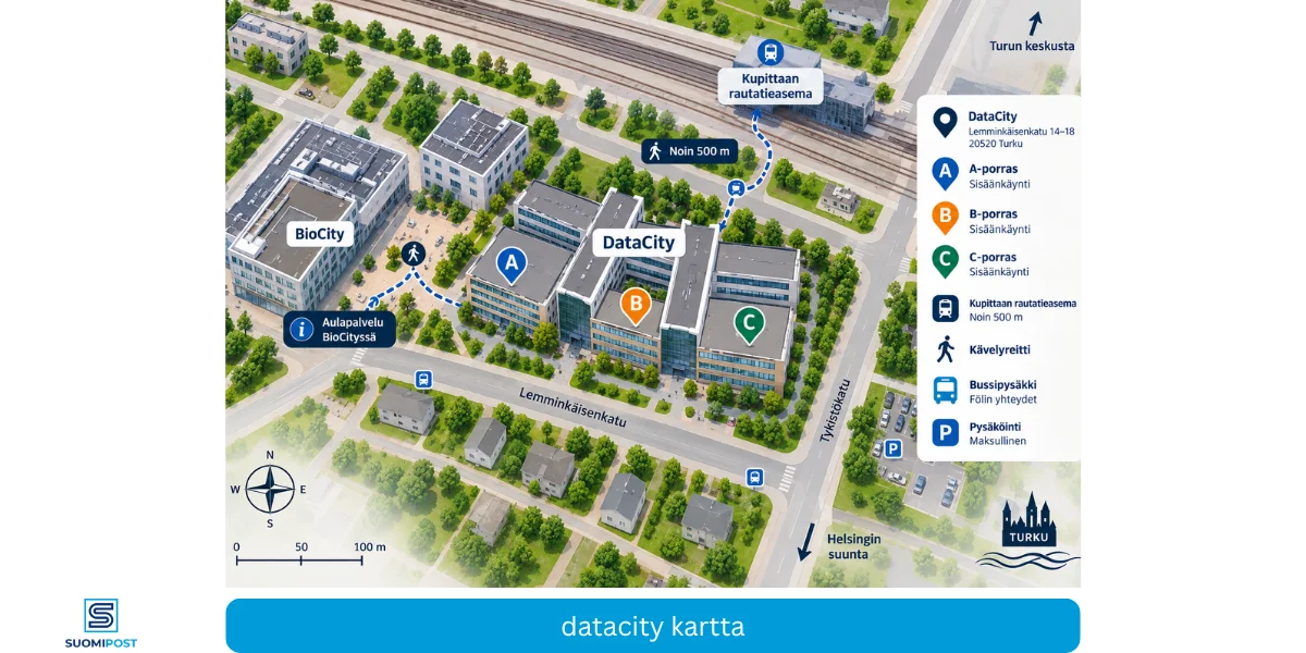 DataCity kartta – sijainti, osoite ja saapumisohjeet Turussa